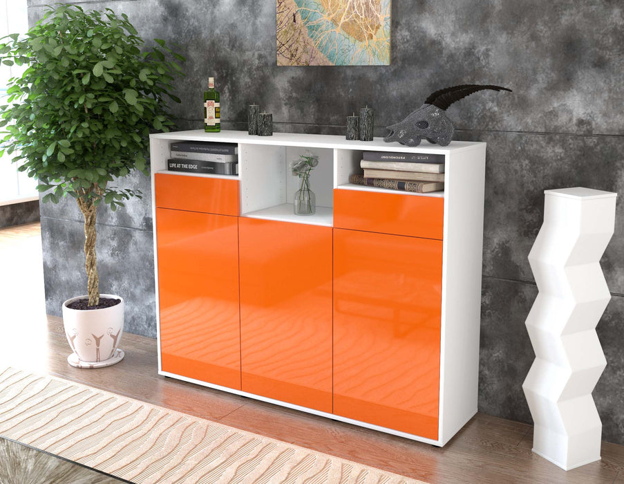 Highboard Melina, Orange Seite (136x108x35cm) - Stil.Zeit Möbel GmbH