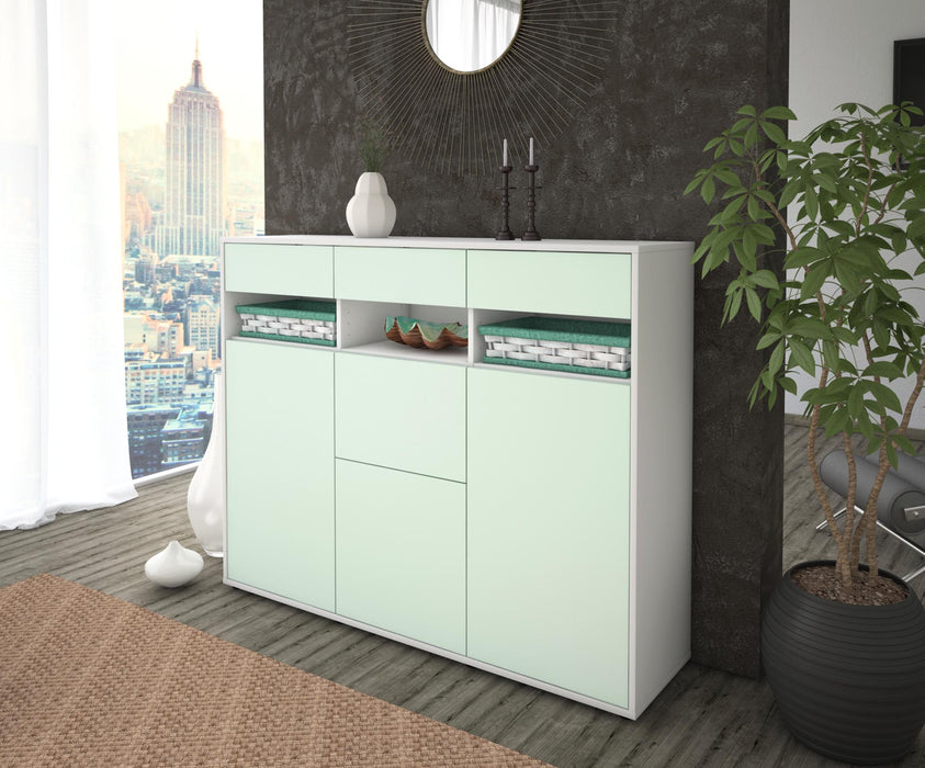 Highboard Michaela, Mint Seite (136x108x35cm) - Stil.Zeit Möbel GmbH