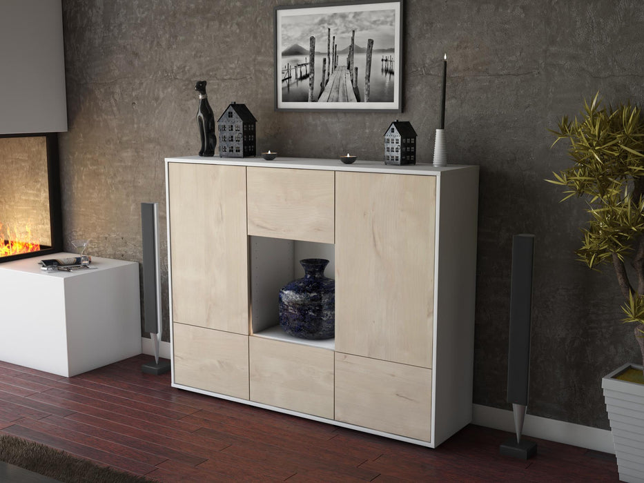 Highboard Mimma, Zeder Seite (136x108x35cm) - Stil.Zeit Möbel GmbH