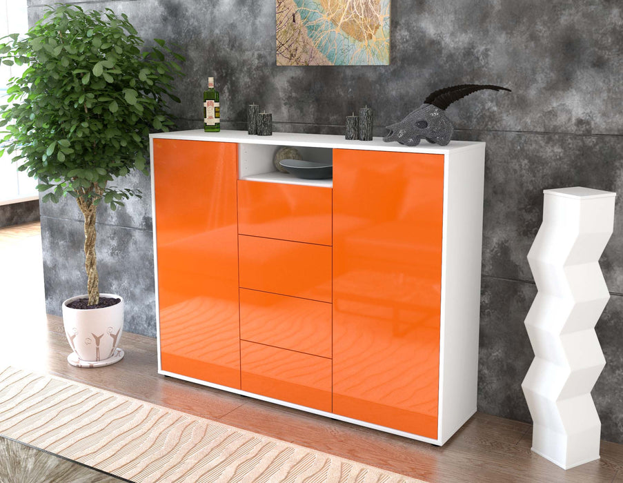 Highboard Nives, Orange Seite (136x108x35cm) - Stil.Zeit Möbel GmbH