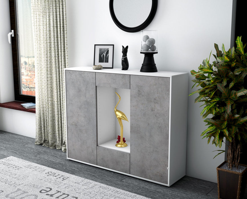 Highboard Nova, Beton Seite (136x108x35cm) - Stil.Zeit Möbel GmbH