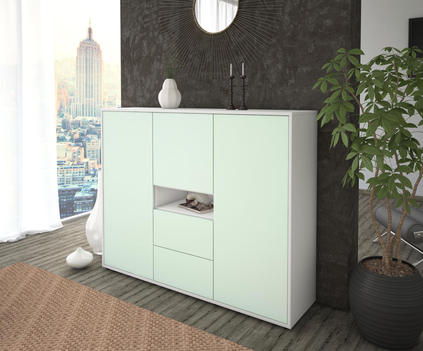 Highboard Olivia, Mint Seite (136x108x35cm) - Stil.Zeit Möbel GmbH