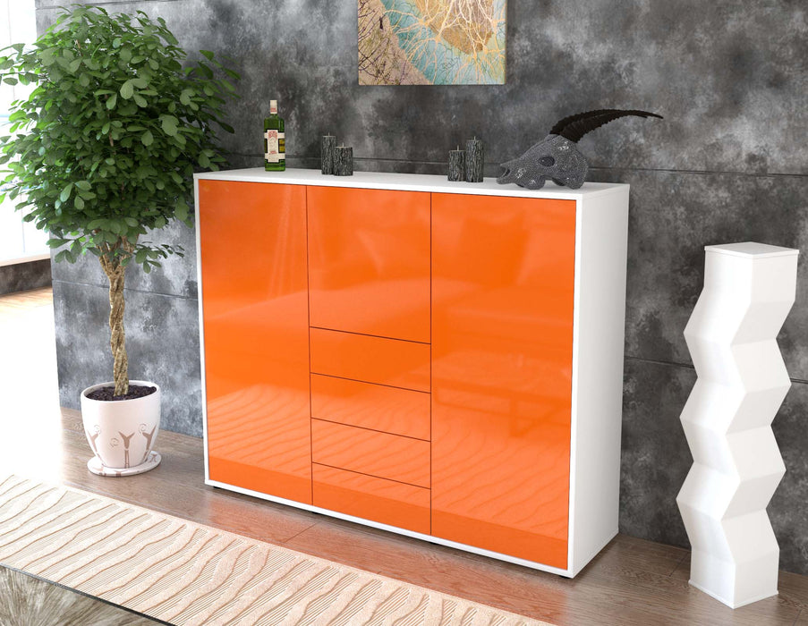 Highboard Pasquale, Orange Seite (136x108x35cm) - Stil.Zeit Möbel GmbH