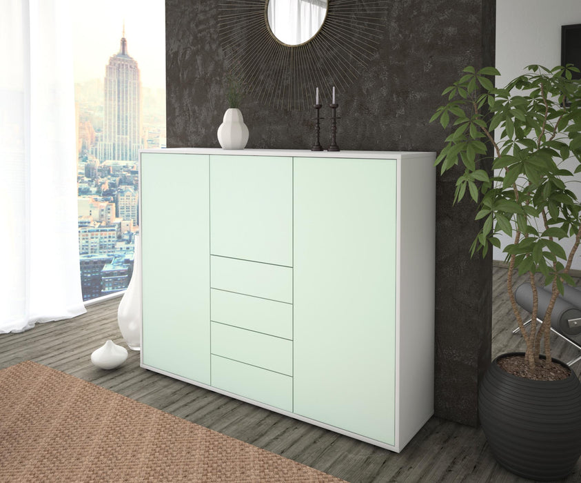 Highboard Pasquale, Mint Seite (136x108x35cm) - Stil.Zeit Möbel GmbH