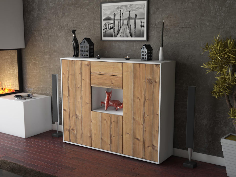 Highboard Penelope, Pinie Seite (136x108x35cm) - Stil.Zeit Möbel GmbH