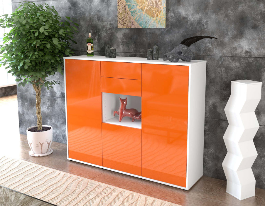 Highboard Penelope, Orange Seite (136x108x35cm) - Stil.Zeit Möbel GmbH