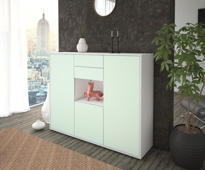 Highboard Penelope, Mint Seite (136x108x35cm) - Stil.Zeit Möbel GmbH