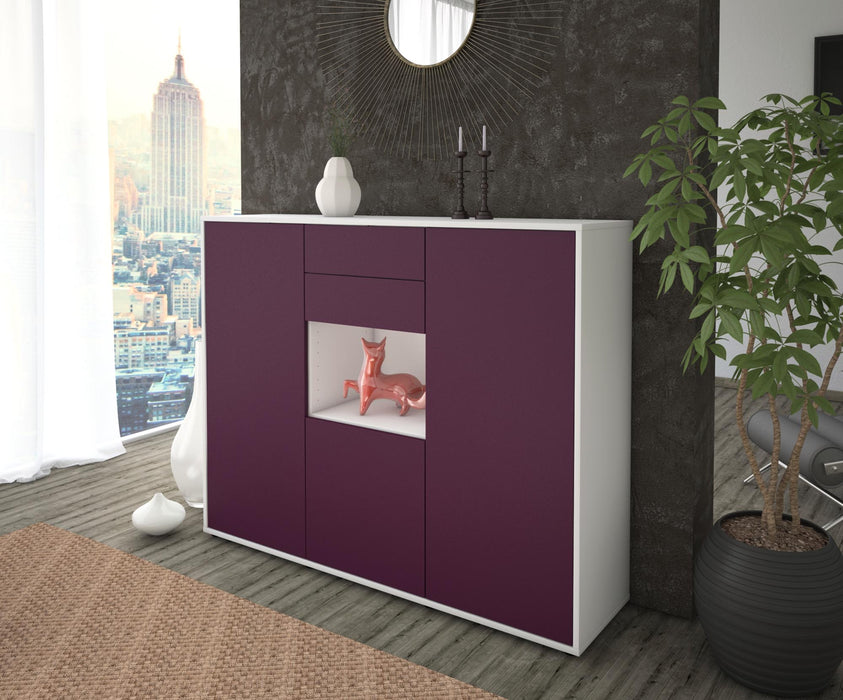 Highboard Penelope, Lila Seite (136x108x35cm) - Stil.Zeit Möbel GmbH