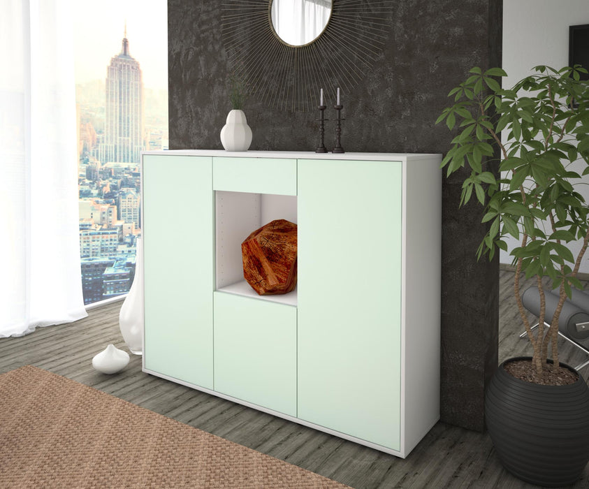 Highboard Peppina, Mint Seite (136x108x35cm) - Stil.Zeit Möbel GmbH