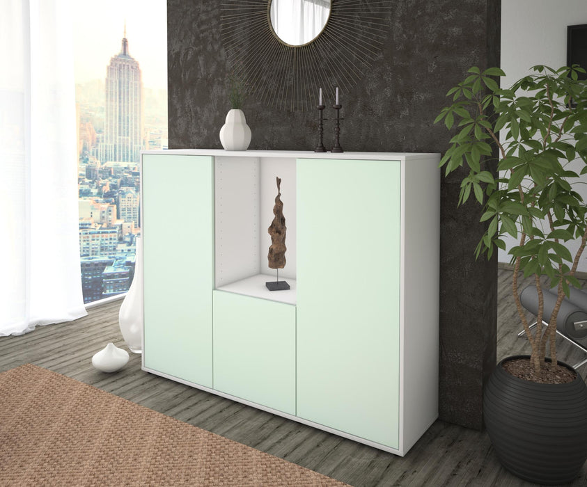 Highboard Pia, Mint Seite (136x108x35cm) - Stil.Zeit Möbel GmbH