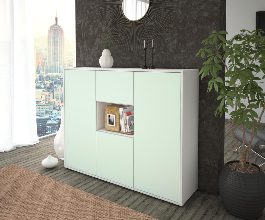 Highboard Pippa, Mint Seite (136x108x35cm) - Stil.Zeit Möbel GmbH