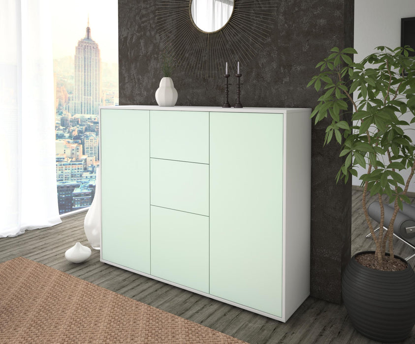 Highboard Polina, Mint Seite (136x108x35cm) - Stil.Zeit Möbel GmbH