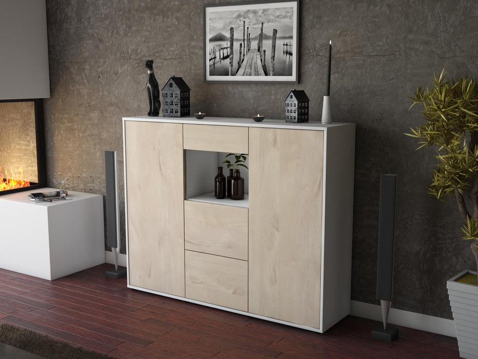 Highboard Rachelle, Zeder Seite (136x108x35cm) - Stil.Zeit Möbel GmbH