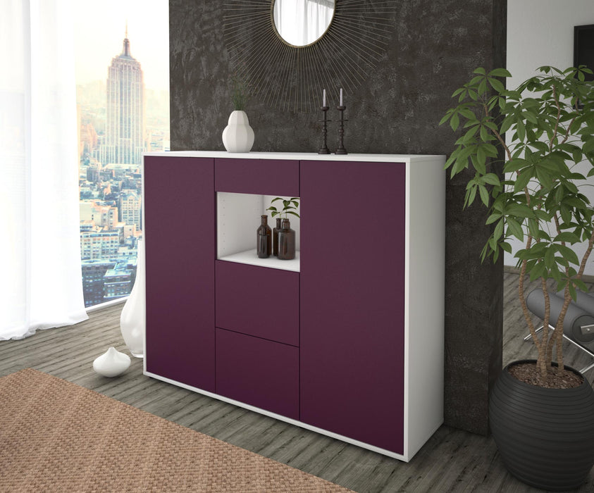 Highboard Rachelle, Lila Seite (136x108x35cm) - Stil.Zeit Möbel GmbH