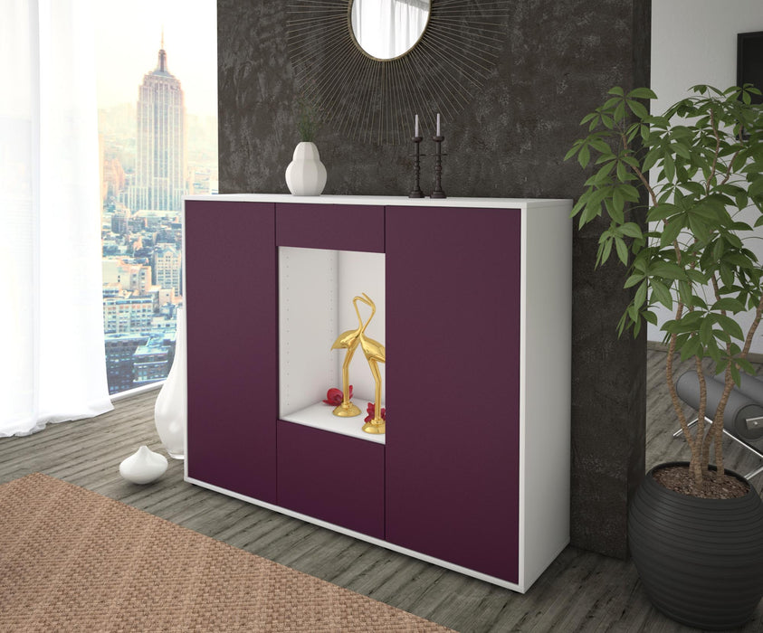 Highboard Raffaela, Lila Seite (136x108x35cm) - Stil.Zeit Möbel GmbH