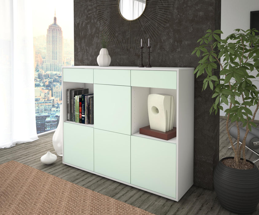 Highboard Selena, Mint Seite (136x108x35cm) - Stil.Zeit Möbel GmbH