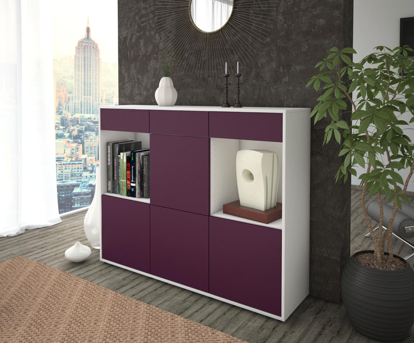 Highboard Selena, Lila Seite (136x108x35cm) - Stil.Zeit Möbel GmbH