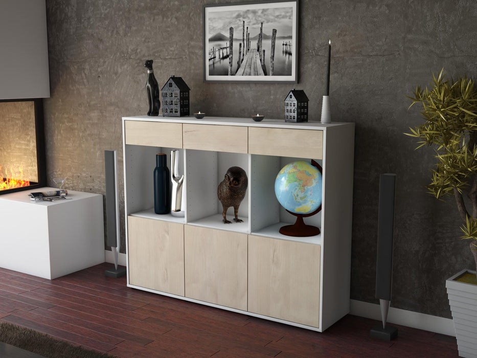 Highboard Selina, Zeder Seite (136x108x35cm) - Stil.Zeit Möbel GmbH