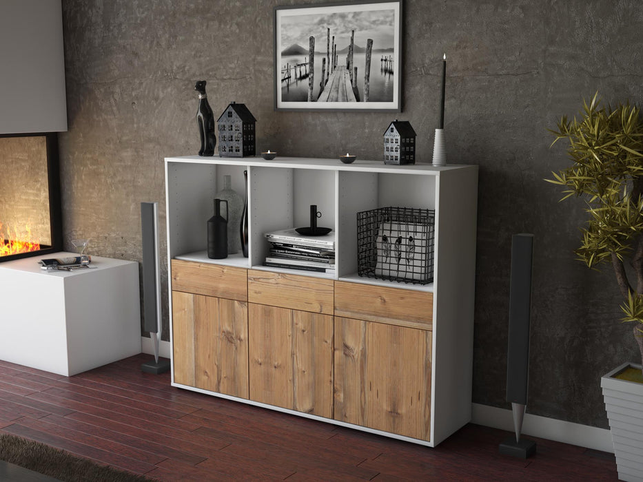 Highboard Selma, Pinie Seite (136x108x35cm) - Stil.Zeit Möbel GmbH