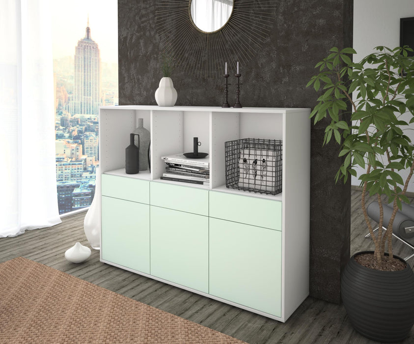 Highboard Selma, Mint Seite (136x108x35cm) - Stil.Zeit Möbel GmbH