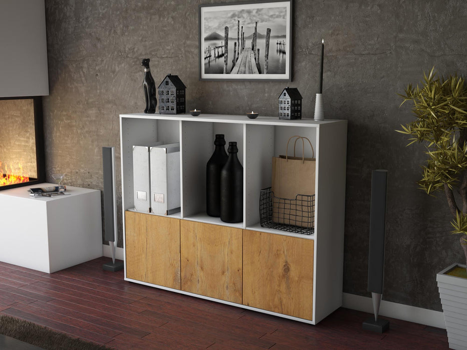 Highboard Seraphine, Eiche Seite (136x108x35cm) - Stil.Zeit Möbel GmbH