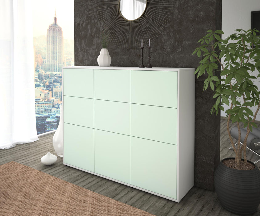 Highboard Silvana, Mint Seite (136x108x35cm) - Stil.Zeit Möbel GmbH