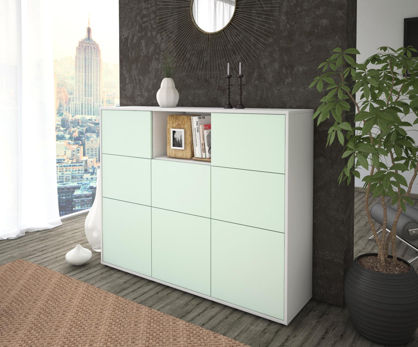 Highboard Simona, Mint Seite (136x108x35cm) - Stil.Zeit Möbel GmbH