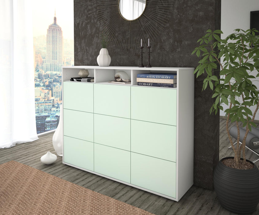 Highboard Sofia, Mint Seite (136x108x35cm) - Stil.Zeit Möbel GmbH