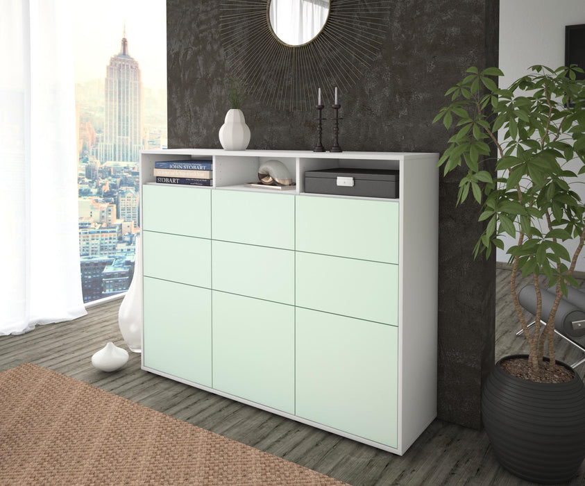 Highboard Tatiana, Mint Seite (136x108x35cm) - Stil.Zeit Möbel GmbH