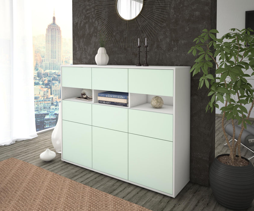 Highboard Teresa, Mint Seite (136x108x35cm) - Stil.Zeit Möbel GmbH