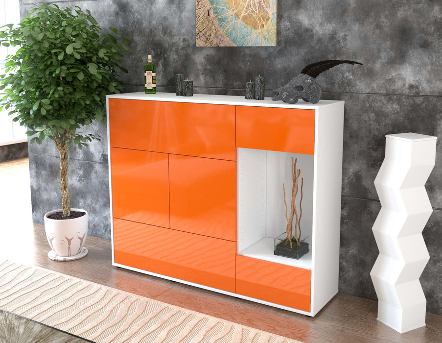 Highboard Violetta, Orange Seite (136x108x35cm) - Stil.Zeit Möbel GmbH