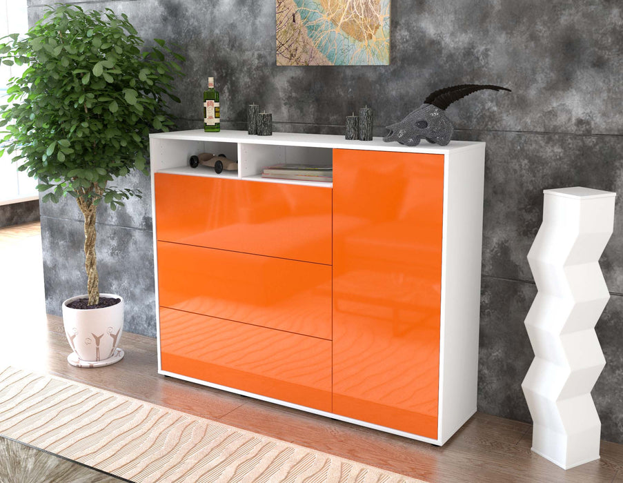 Highboard Vita, Orange Seite (136x108x35cm) - Stil.Zeit Möbel GmbH