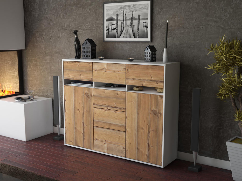 Highboard Viviana, Pinie Seite (136x108x35cm) - Stil.Zeit Möbel GmbH