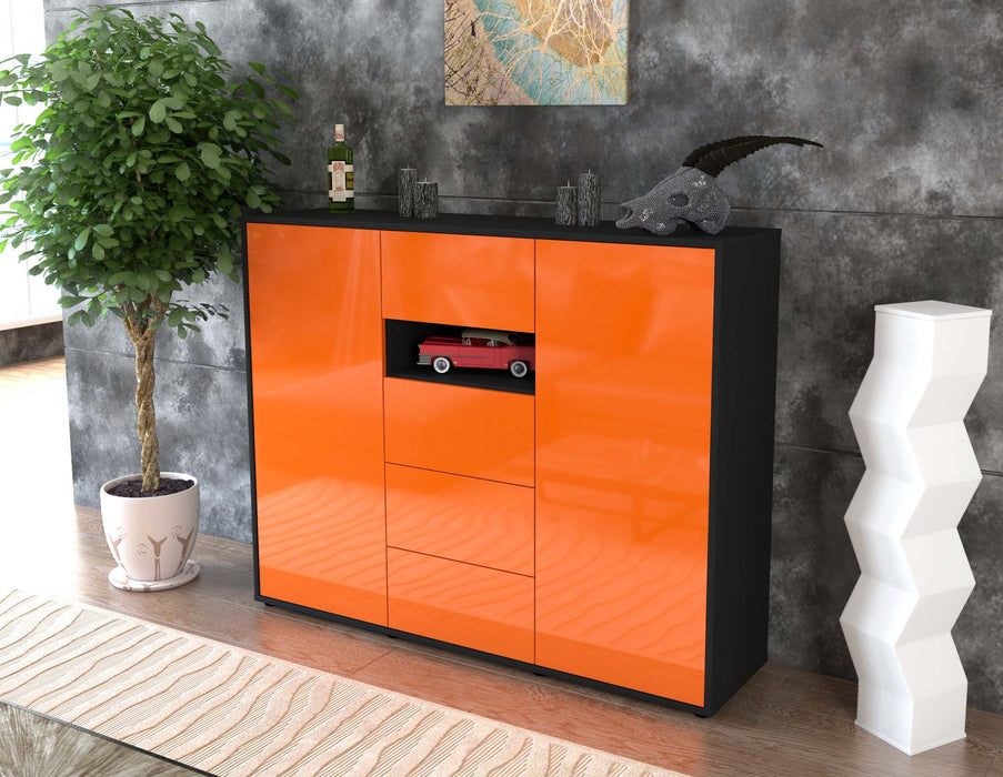 Highboard Noe, Orange Seite (136x108x35cm) - Stil.Zeit Möbel GmbH