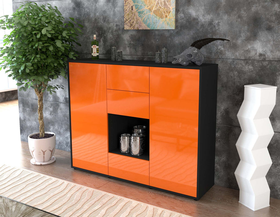 Highboard Nora, Orange Seite (136x108x35cm) - Stil.Zeit Möbel GmbH