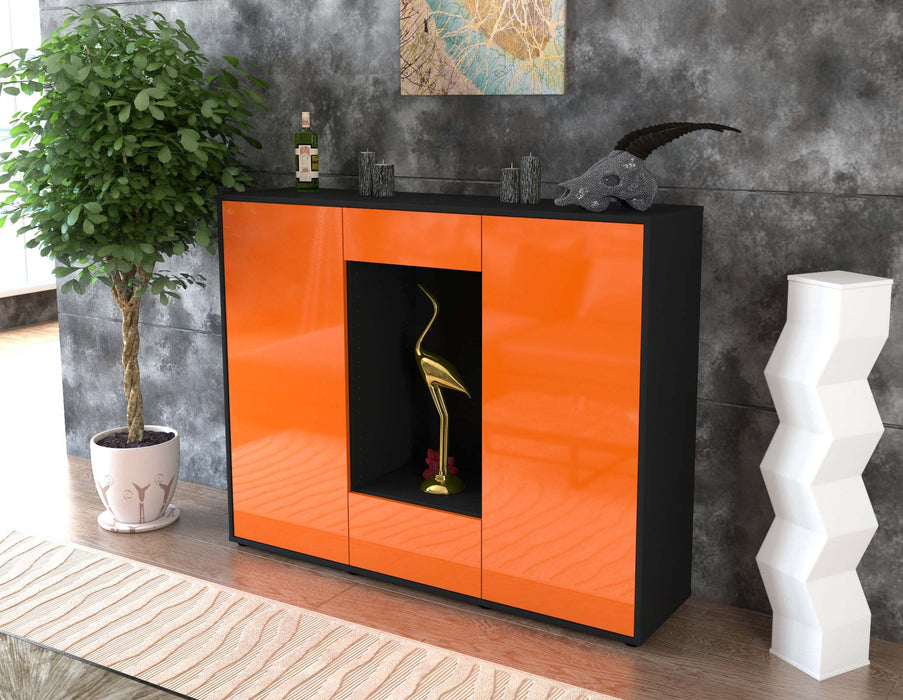 Highboard Nova, Orange Seite (136x108x35cm) - Stil.Zeit Möbel GmbH