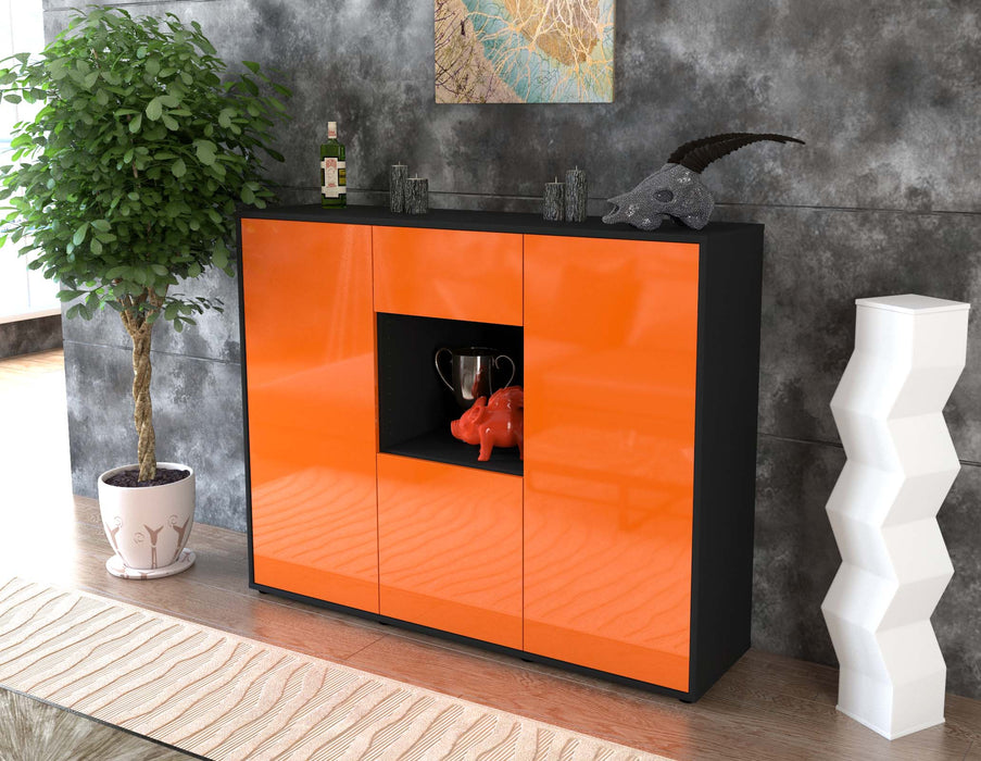 Highboard Nuria, Orange Seite (136x108x35cm) - Stil.Zeit Möbel GmbH