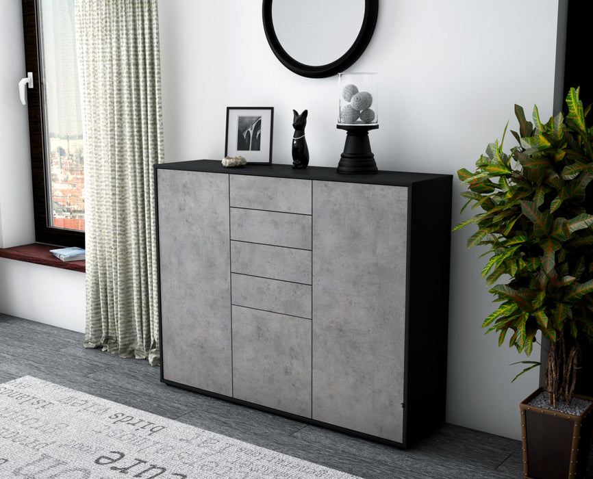 Highboard Patricia, Beton Seite (136x108x35cm) - Stil.Zeit Möbel GmbH