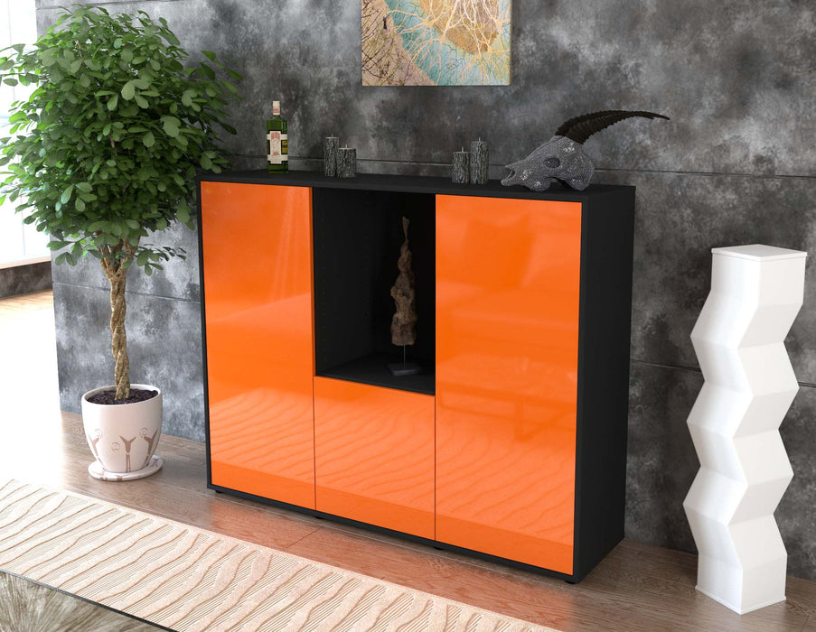 Highboard Pia, Orange Seite (136x108x35cm) - Stil.Zeit Möbel GmbH
