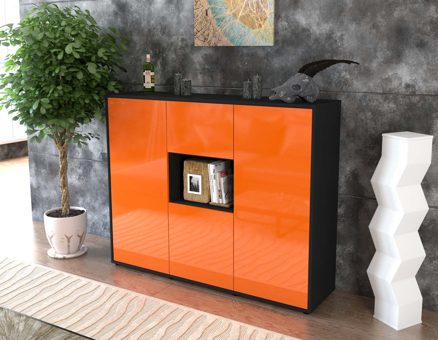 Highboard Pippa, Orange Seite (136x108x35cm) - Stil.Zeit Möbel GmbH