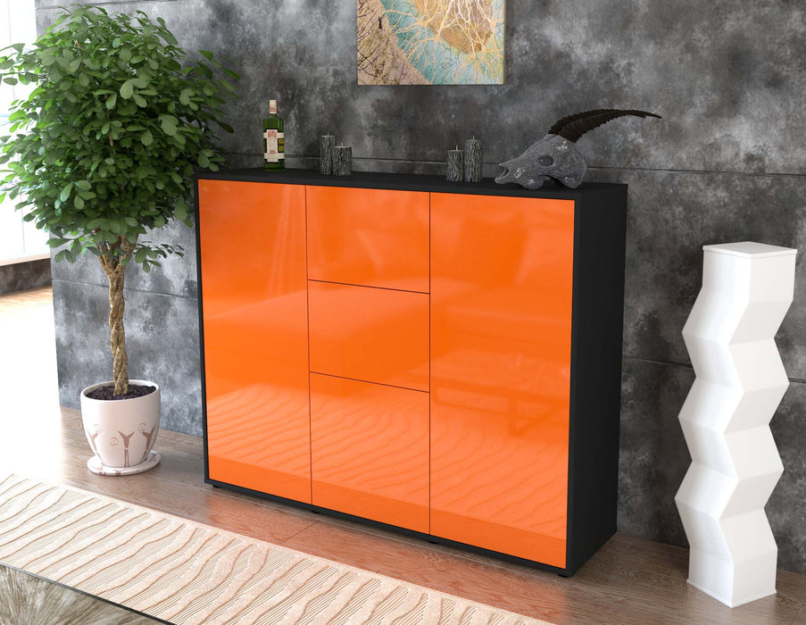 Highboard Polina, Orange Seite (136x108x35cm) - Stil.Zeit Möbel GmbH