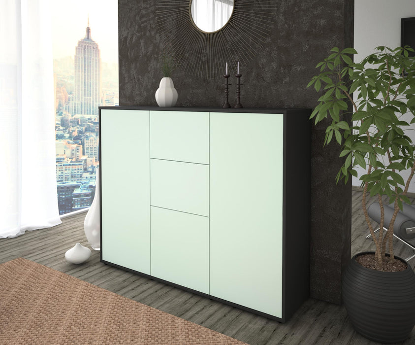 Highboard Polina, Mint Seite (136x108x35cm) - Stil.Zeit Möbel GmbH