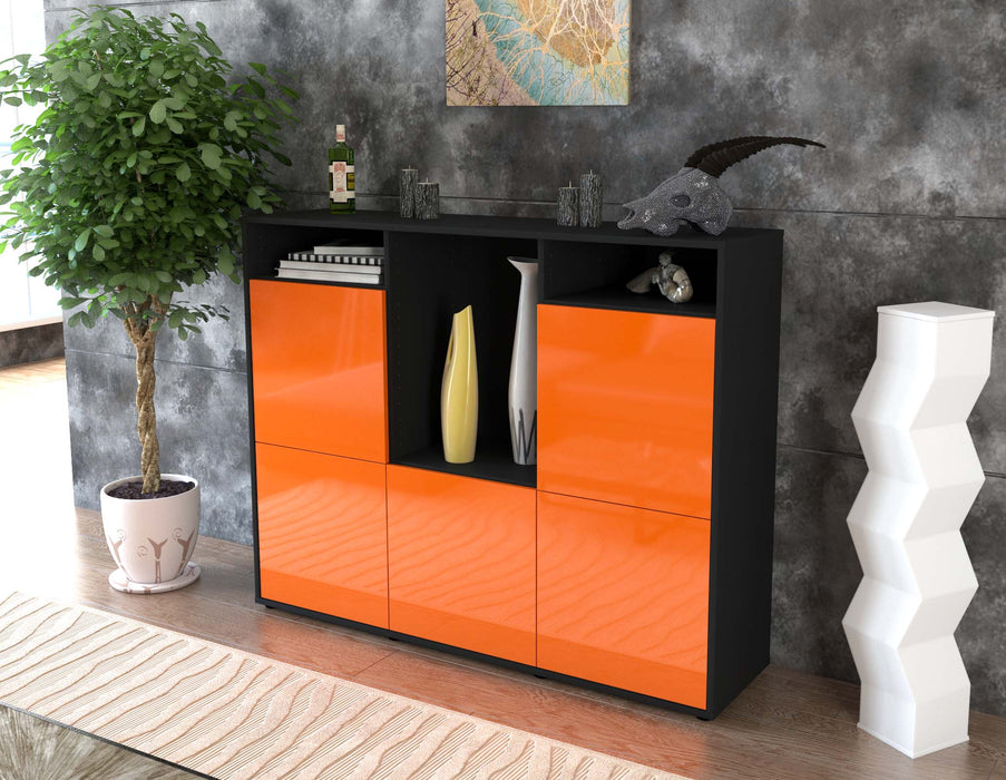 Highboard Sarina, Orange Seite (136x108x35cm) - Stil.Zeit Möbel GmbH