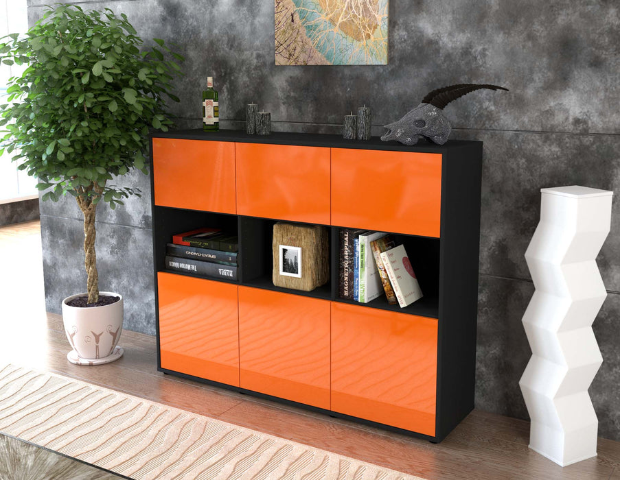 Highboard Sira, Orange Seite (136x108x35cm) - Stil.Zeit Möbel GmbH