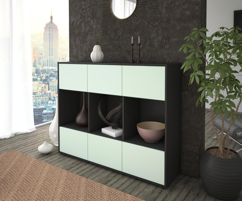 Highboard Suna, Mint Seite (136x108x35cm) - Stil.Zeit Möbel GmbH