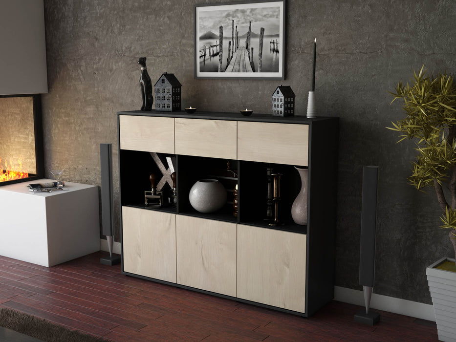 Highboard Tessa, Zeder Seite (136x108x35cm) - Stil.Zeit Möbel GmbH