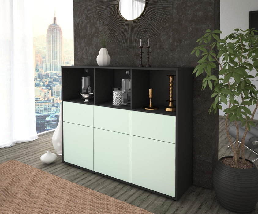 Highboard Theresia, Mint Seite (136x108x35cm) - Stil.Zeit Möbel GmbH