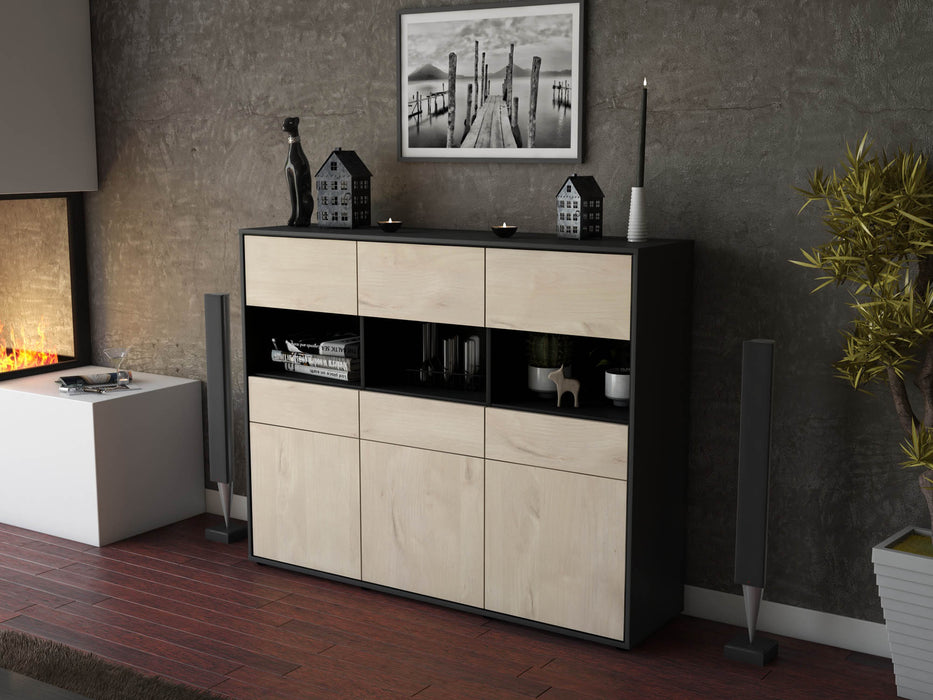 Highboard Tizia, Zeder Seite (136x108x35cm) - Stil.Zeit Möbel GmbH