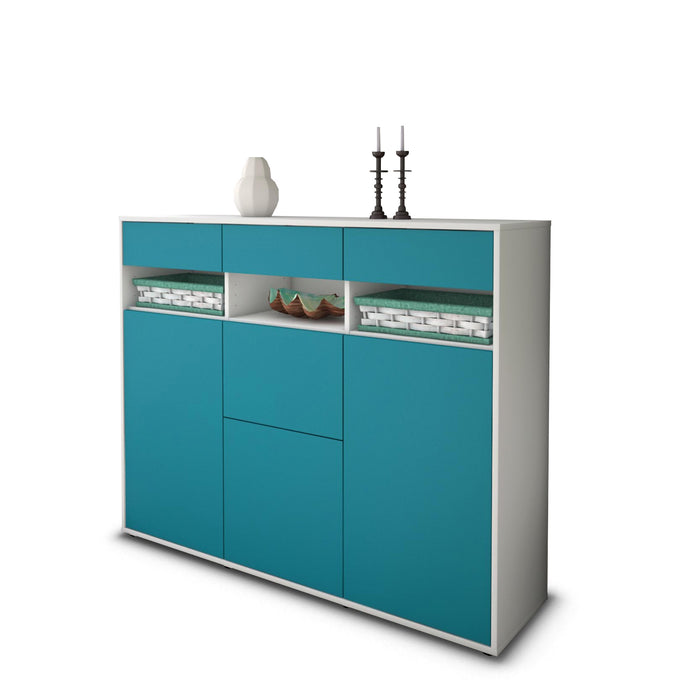 Highboard Michaela, Türkis Studio (136x108x35cm) - Stil.Zeit Möbel GmbH