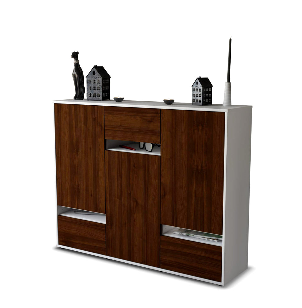 Highboard Mirella, Walnuss Studio (136x108x35cm) - Stil.Zeit Möbel GmbH